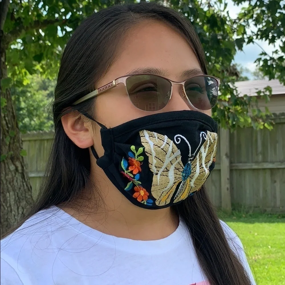 - Reusable Handmade face mask embroided Mexi….